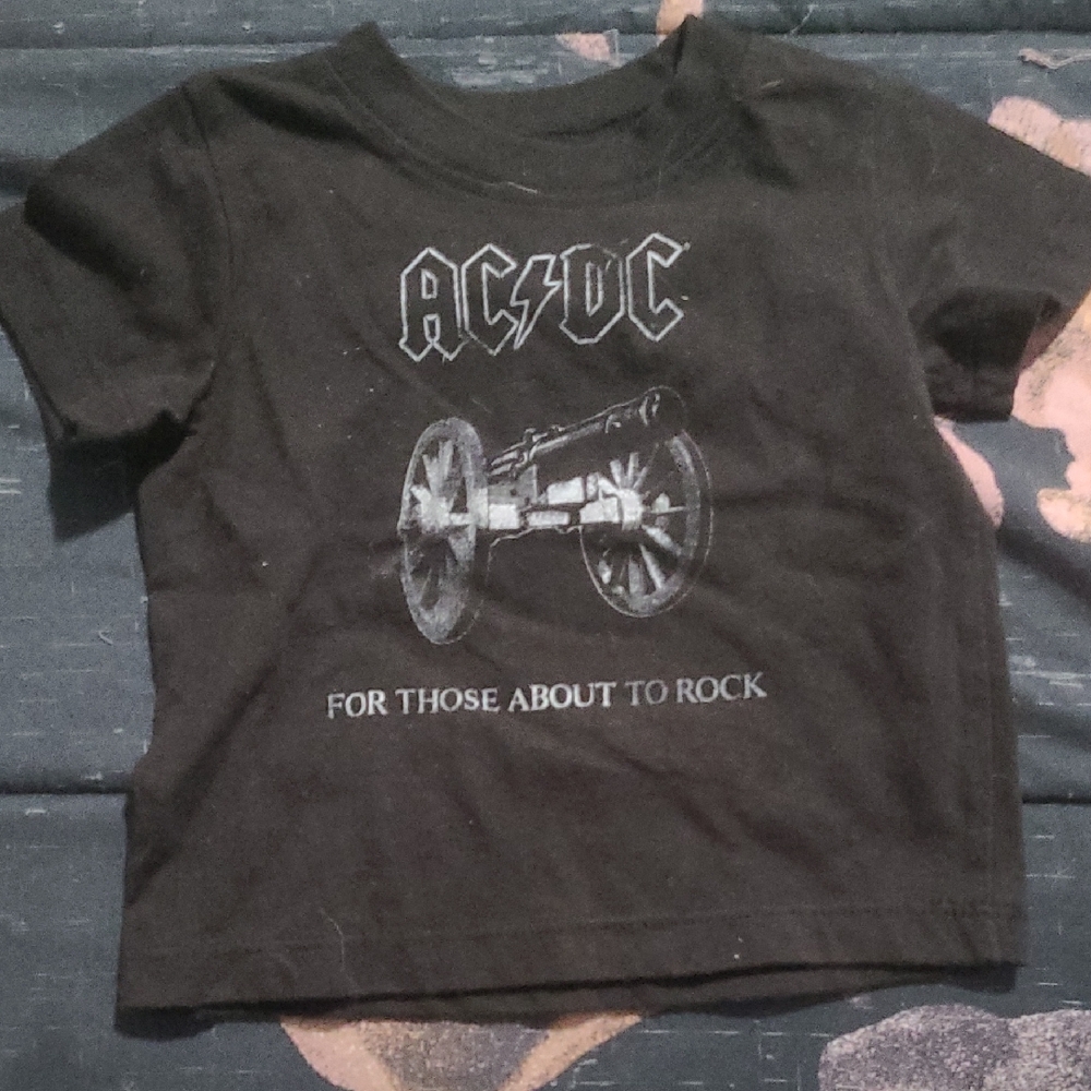 AC/DC Black Tee with Cannon Graphic